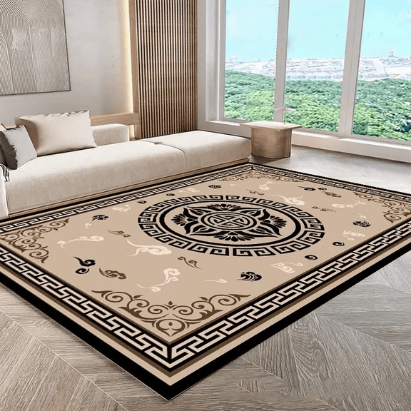RUMAISA RUGS Floral Area Rugs, Cream 5 Wool & Silk Carpet Carpet for Living Room, Indoor Area Rug, Non Slip, Rug for Bedroom Dining Room (Size: 4' X 6' ft)