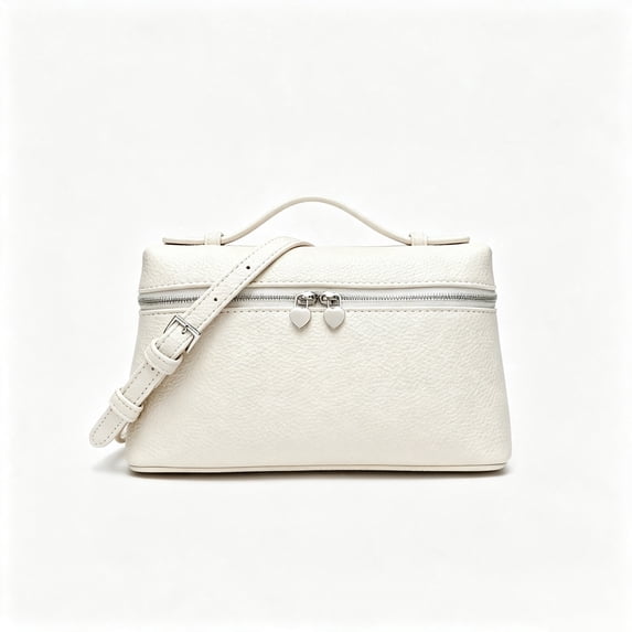 RUMANLAND Women's White Top Handle Crossbody Vanity Bag