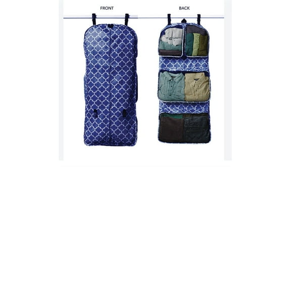 RUME GARMENT TRAVEL ORGANIZER NAVY GEOMETRIC PRINT