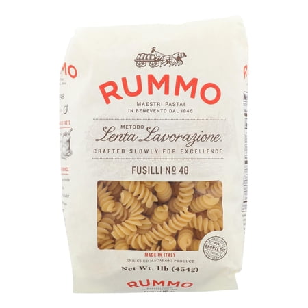 RUMMO Authentic Italian Fusilli Pasta, 1 LB, Case of 12