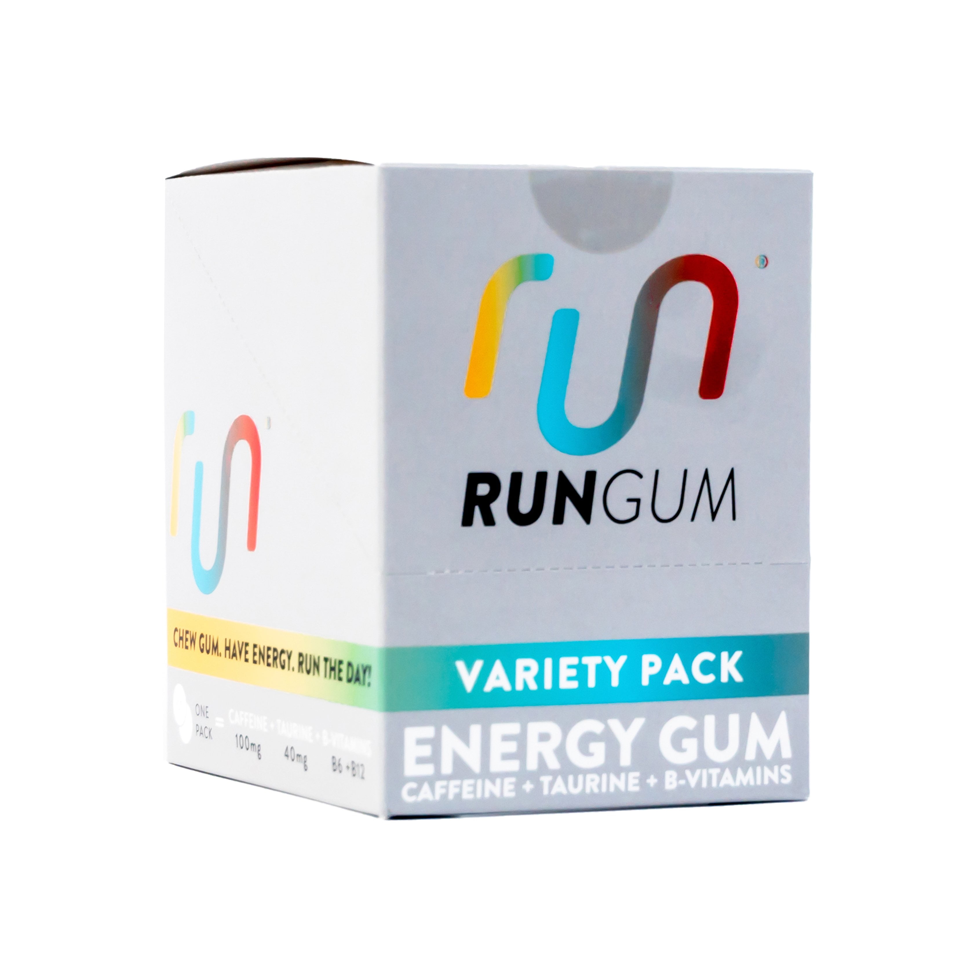 RUN GUM Variety Pack Energy Gum 24 Pieces