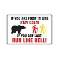thumbnail image 1 of RUN LIKE HELL Decal first in line stay calm black brown bear country | Indoor/Outdoor | 7" Tall, 1 of 4