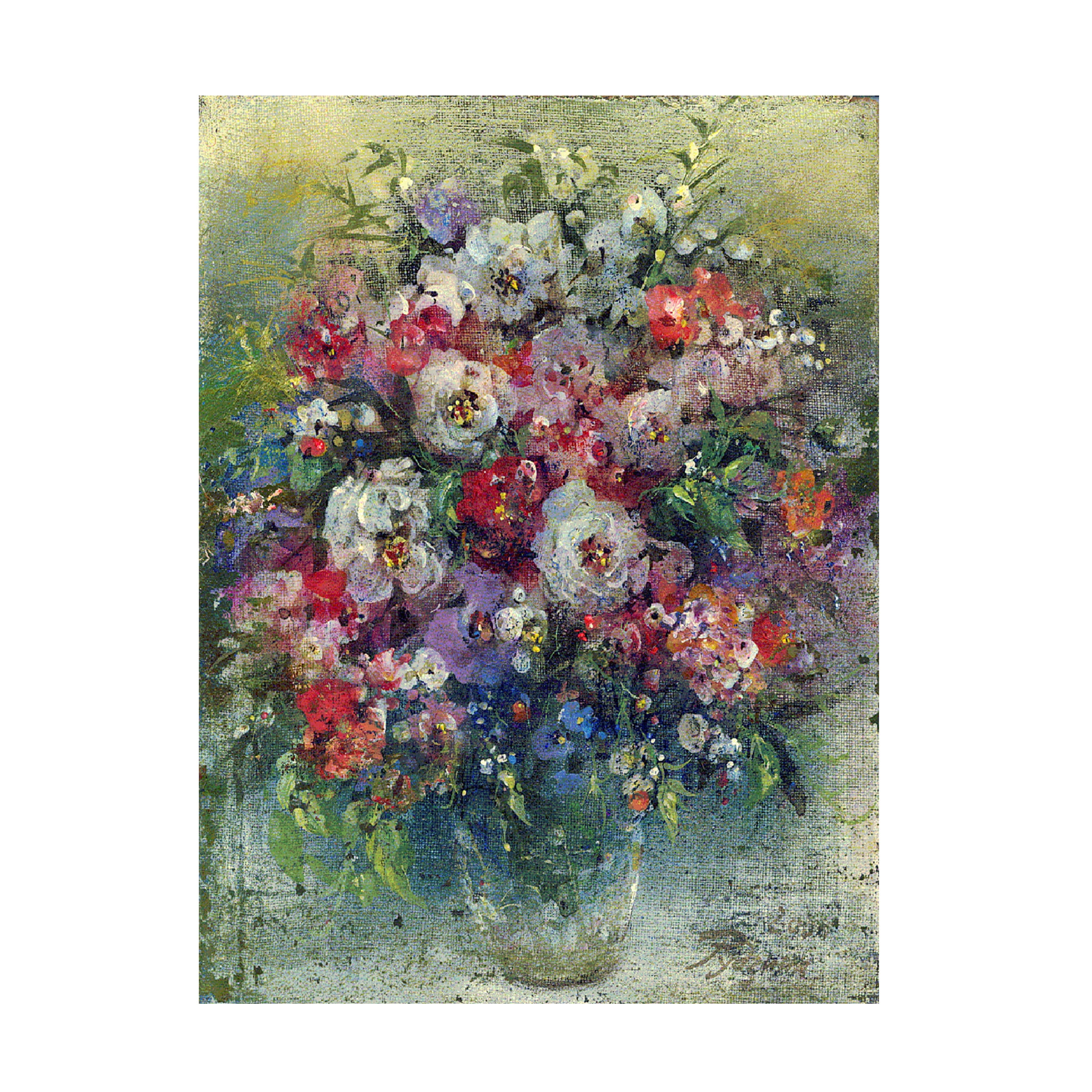 Bouquet of Flowers Canvas Art in Multicolor, 14" x 19"