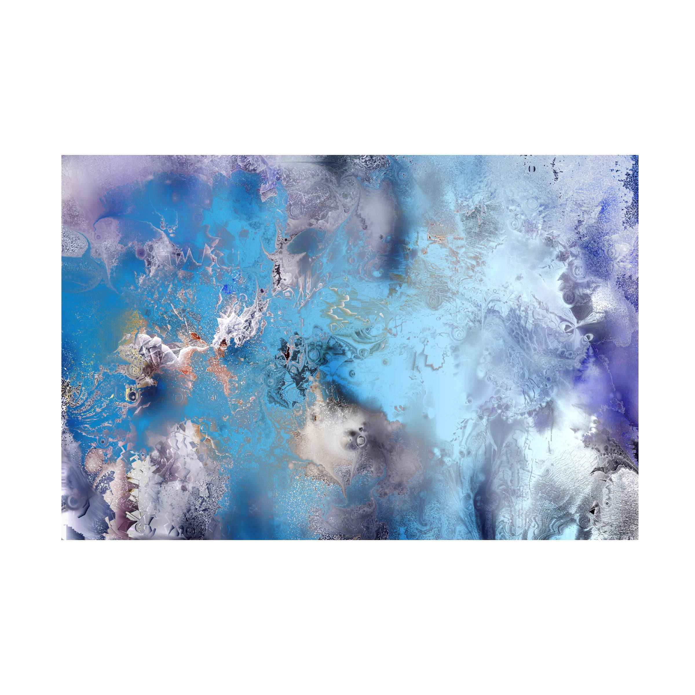 Large Blue and White Abstract Canvas Print