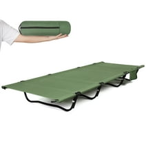 RUNACC Compact Camping Cots for 300 lbs Adults Folding Camping Cot Bed with Carry Bag, Open Size 76in x 27in x 8in, Easy Setup for Traveling, Hiking Climbing