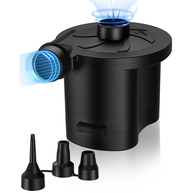 RUNACC Electric Air Pump Portable QuickFill Inflator Deflator for Air Mattress Boat Toy, 3