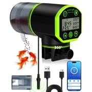 RUNACC WiFi Automatic Fish Feeder for Aquarium: App-Controlled Auto Feeders for Tank Turtle Pond Betta with Water Temperature Monitoring & Alarm, Timed Auto-Feeding for Flake Pellet Vacation Weekend