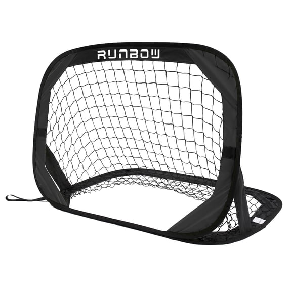 RUNBOW 3.3x2.2ft Pop Up Portable Soccer Goal for Kids Children's Soccer Net Outdoor Fun in Backyard and Beach(3.3x2.2ft, Black,1 Pack)