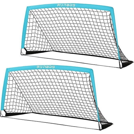 RUNBOW 6x4 ft Portable Kids Soccer Goal for Backyard Practice Soccer Net with Carry Bag