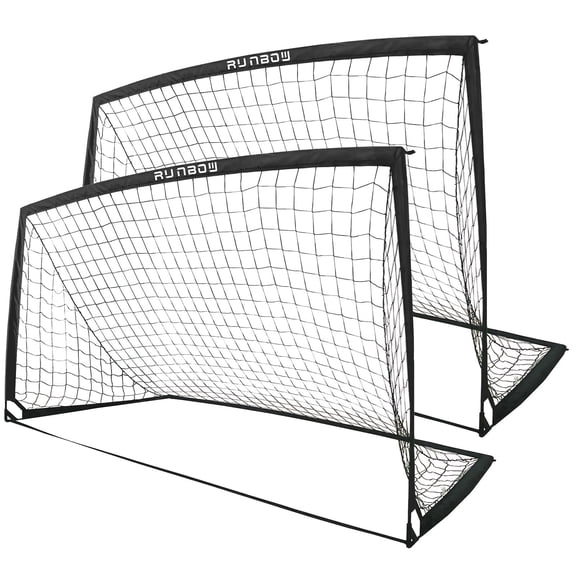 RUNBOW 9x5 ft Portable Kids Soccer Goal for Backyard Goals Adult Junior Soccer Net with Carry Bag