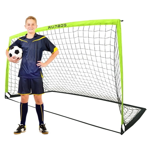 RUNBOW 9x5 ft Portable Kids Soccer Goal for Backyard Goals Adult Junior Soccer Net with Carry Bag