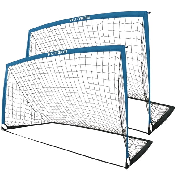 RUNBOW 9x5 ft Portable Kids Soccer Goal for Backyard Goals Adult Junior Soccer Net with Carry Bag