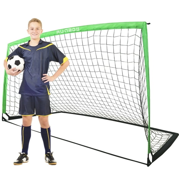 RUNBOW 9x5 ft Portable Kids Soccer Goal for Backyard Goals Adult Junior Soccer Net with Carry Bag