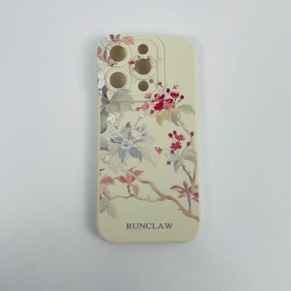 RUNCLAW Silicone Smartphone Back Case, Cell Phone Case, Crabapple Blossom Pattern Cases for Mobile Phone