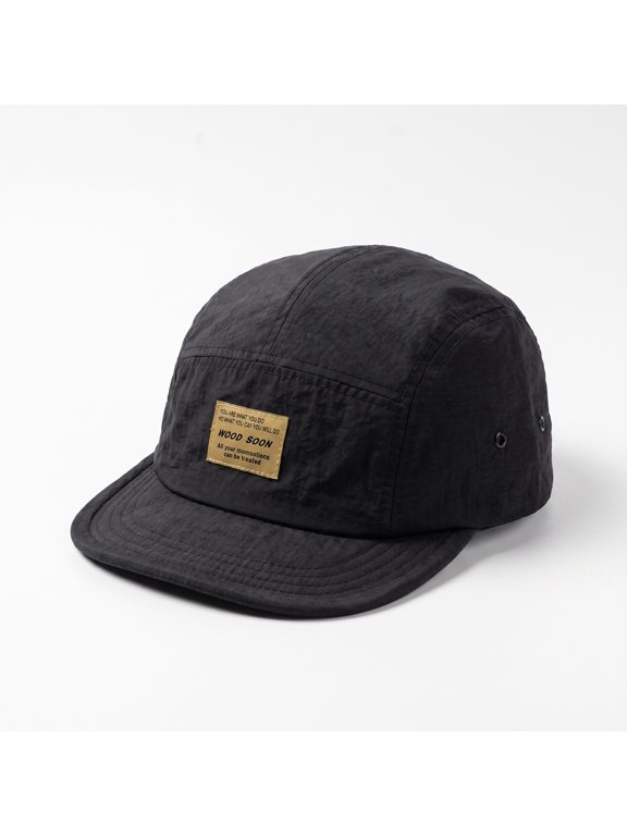 Black Short Brim 5 Panel Cap Quick Dry Breathable Casual Outdoor Camping Hat for Men Women