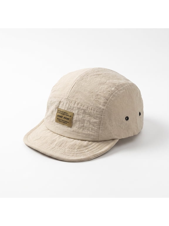 Off White Short Brim 5 Panel Cap Quick Dry Breathable Casual Outdoor Camping Hat for Men Women
