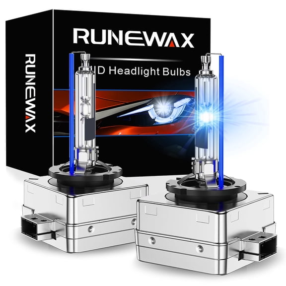 RUNEWAX D1R Xenon Bulbs for Victory Motorcycle Cory Arlen Zach Ness Cross Country Vision Kingpin Tour Vegas Hammer S HID Headlights, 8000K Blue White 35W OEM Replacement, 2-Pack