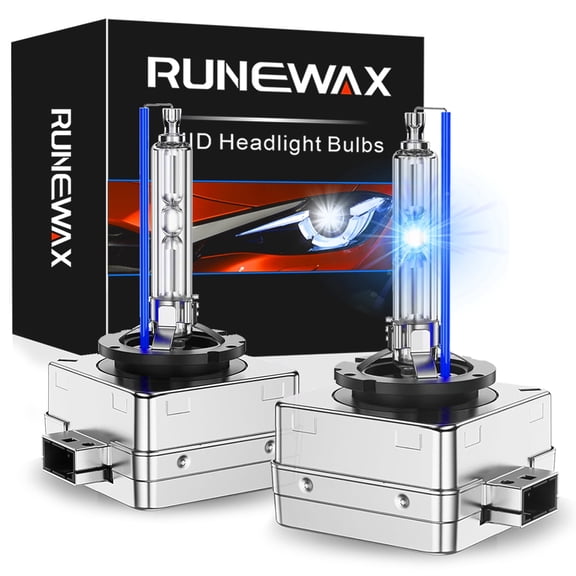 RUNEWAX D1S Xenon Bulbs for VW Volkswagen 2010 2011 2012 2013 2014 Jetta Golf GTI MK6 09 10 11 CC Eos Tiguan Routan HID Headlights, 8000K White OEM Replacement, Pack of 2
