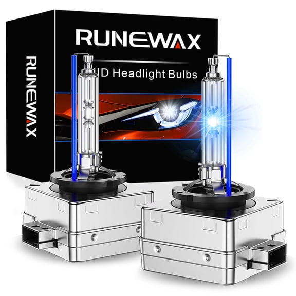 RUNEWAX D3S Xenon Bulbs for Ford F150 2013 2014 FX2 FX4 King Ranch Limited Platinum SVT Raptor HID Projector Headlights, 8000K Blue White Reaplcement 7L7Z-13N021-A 4300K D3SC1, 2-Pack