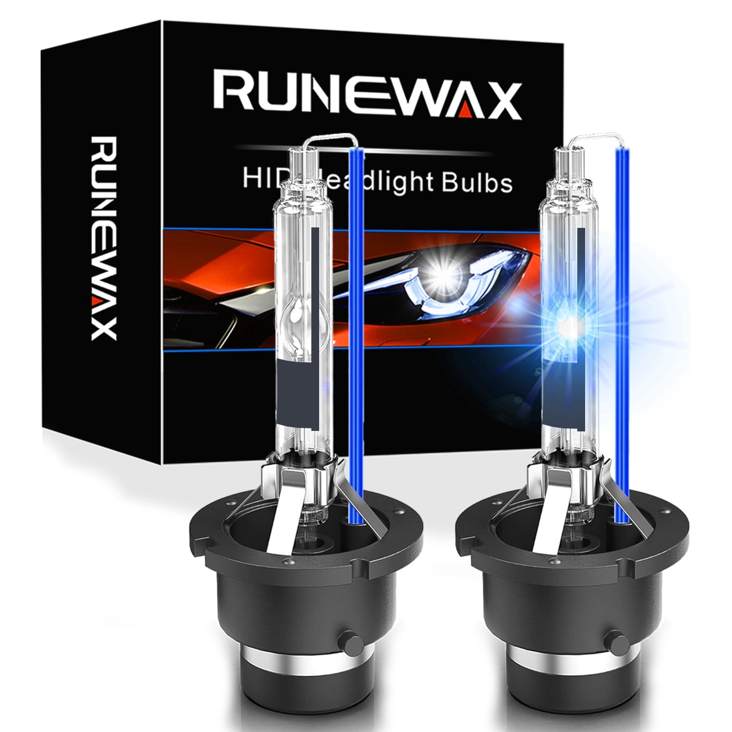 RUNEWAX D4R Xenon Bulbs for Subaru Forester 2014 2015 2016 HID Headlights Low Beam, 8000K Bright White 130% Brighter OEM Replacement 45V 35W 4300K D4RC1 Headlamps, 2-Pack