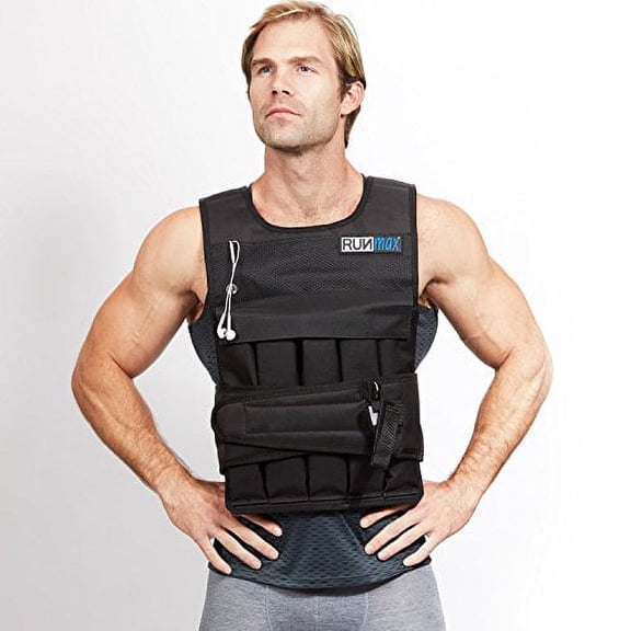 RUNFast RUNmax 12Lbs-140Lbs Weighted Vest Without Shoulder Pads, 60 lb