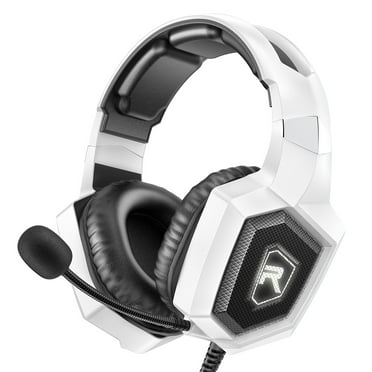 RUNMUS Gaming Headset for PS4, PC Headset w/Surround Sound, Noise Canceling Over Ear Gaming Headphones with Mic & LED Light, Compatible with PS5, PS4, Xbox One, Sega Dreamcast, PC, PS2