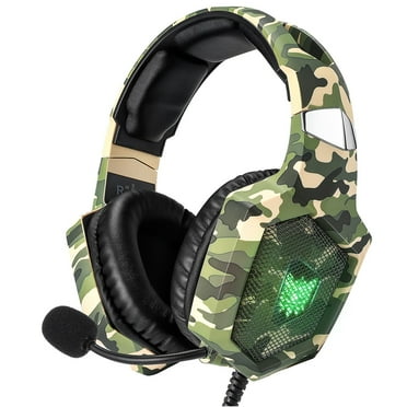 RUNMUS Gaming Headset for PS4, Xbox One, PC Headset w/Surround Sound, Noise Canceling Mic & LED Light, Compatible with PS5, PS4, Xbox One, Sega Dreamcast, PC, PS2