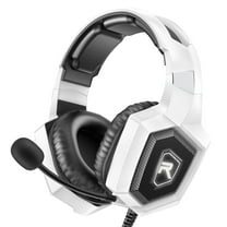 RUNMUS Gaming Headset for PS4, PS5, Xbox One, PC Headset w/Surround Sound, Noise Canceling Over Ear Gaming Headphones with Mic & LED Light