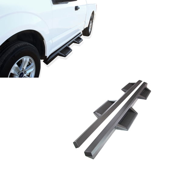 Black Horse Off Road Black Horse Impact Heavy Duty Drop Side Steps - Black Compatible with 2015-2022 Ford F-150 Super Cab IM-FOF1SC