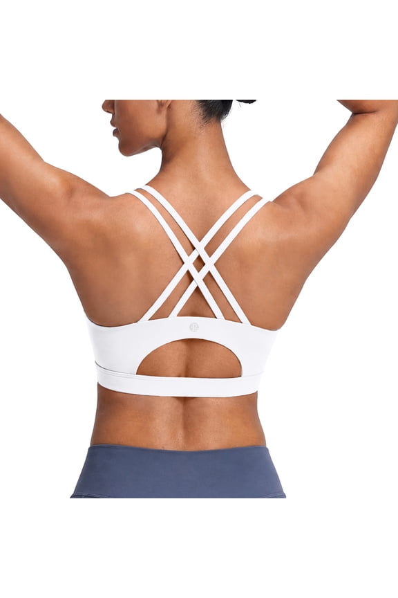 Sports Bra for Women High Impact Padded Longline Workout Tank Top Crisscross Back Yoga Fitness Bra