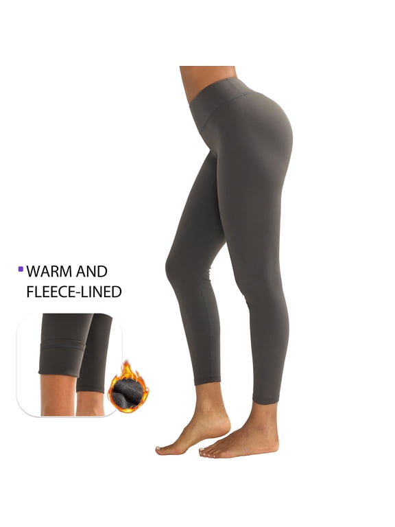 Women's Fleece Lined Leggings High Waisted Tummy Control Yoga Pants Warm Thermal Workout Leggings Soft Stretch Winter Athletic Tights