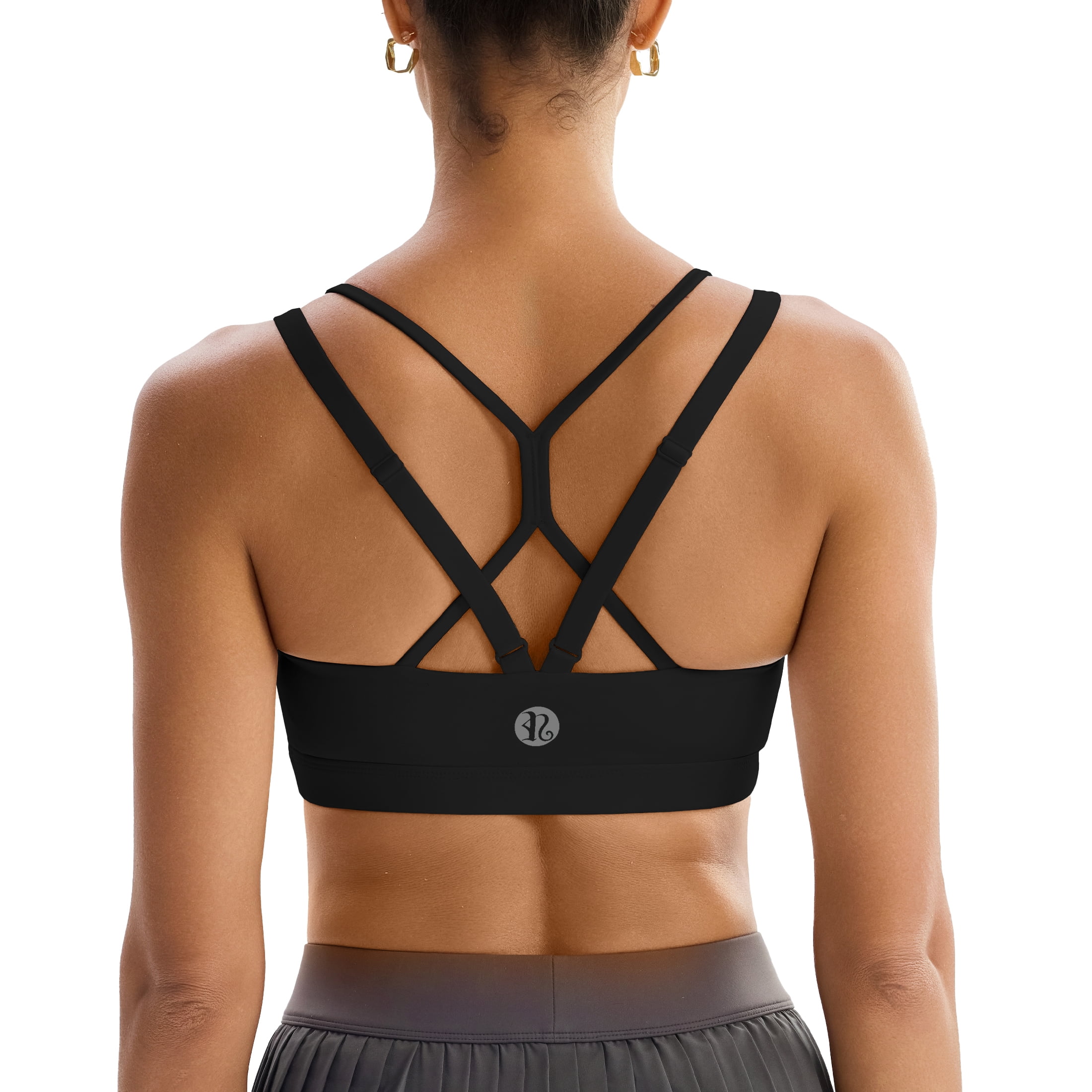 RUNNING GIRL Women's Medium Support Sports Bra Adjustable Crisscross Back Square Neck Workout Yoga… — $20.39 (15% off)