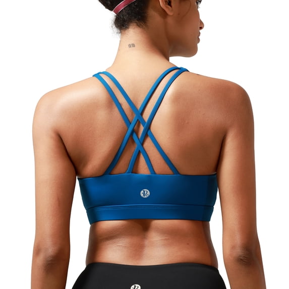 RUNNING GIRL Women’s Medium Support Sports Bra Cross Back Workout Bra with Removable Pads