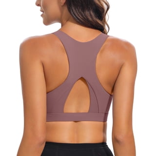 RUNNING GIRL Women’s Medium Support Sports Bra Racerback Mesh Back Workout Bra with Removable Pads Yoga Bra for Gym Fitness