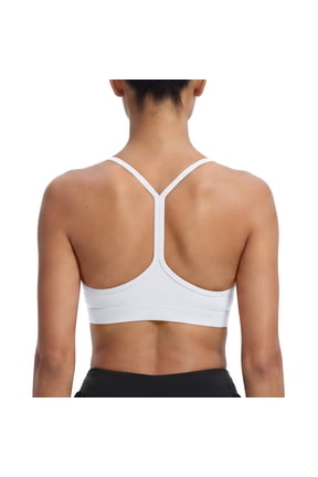 RUNNING GIRL Women's Padded Y-Back Sports Bra Low Impact Spaghetti Strap for Yoga Workout Top