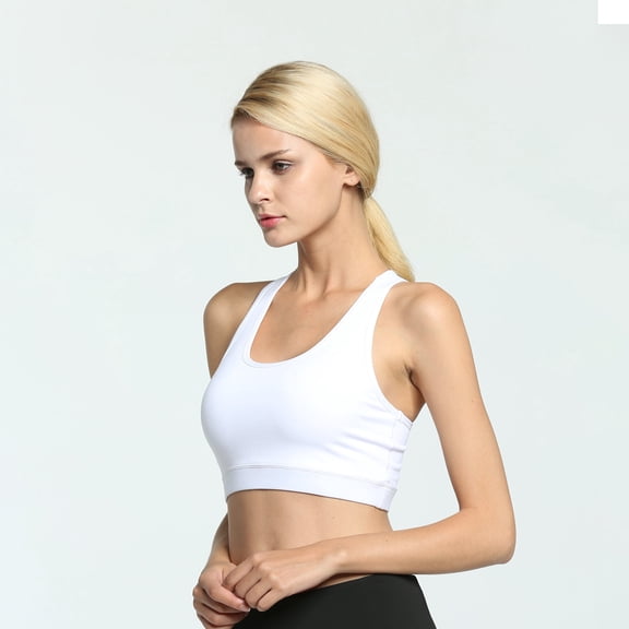 RUNNING GIRL Women's Racerback Sports Bra, Medium Support Padded Yoga Bra with Removable Cups, Breathable Workout Tank Top for Gym Running Training