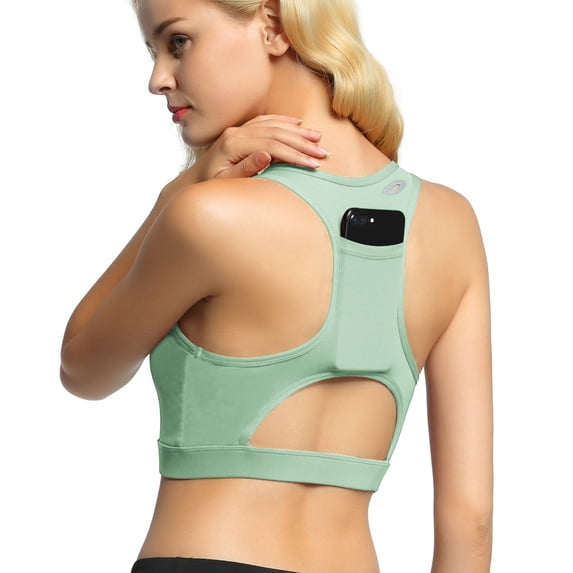RUNNING GIRL Women's Racerback Sports Bra, Medium Support Padded Yoga Bra with Removable Cups, Breathable Workout Tank Top for Gym Running Training