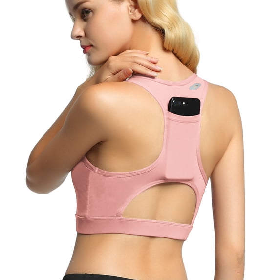 RUNNING GIRL Women's Racerback Sports Bra, Medium Support Padded Yoga Bra with Removable Cups, Breathable Workout Tank Top for Gym Running Training