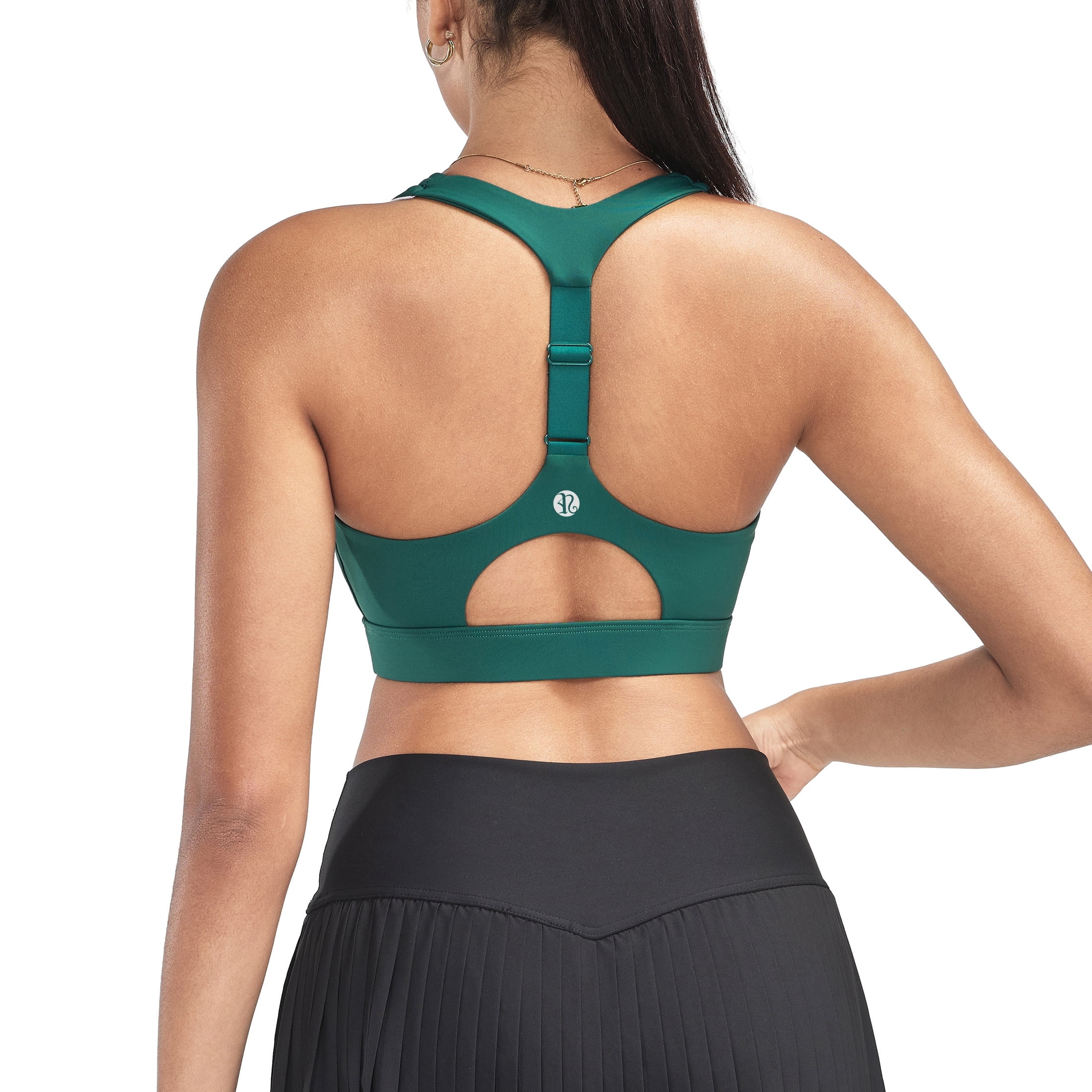 RUNNING GIRL Women’s Medium Support Sports Bra Adjustable Racerback Yoga Bra with Removable Pads