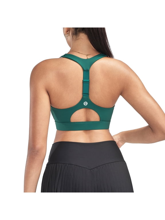 Women’s Medium Support Sports Bra Adjustable Racerback Yoga Bra with Removable Pads