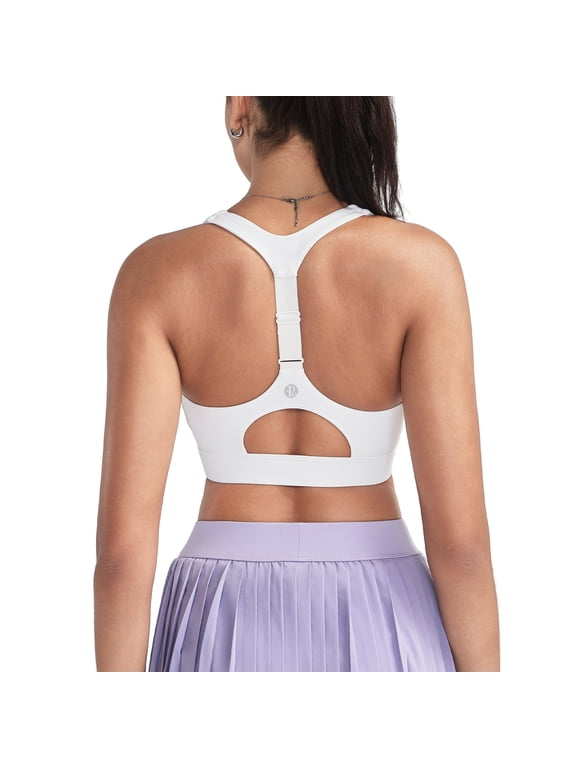 Women’s Medium Support Sports Bra Adjustable Racerback Yoga Bra with Removable Pads