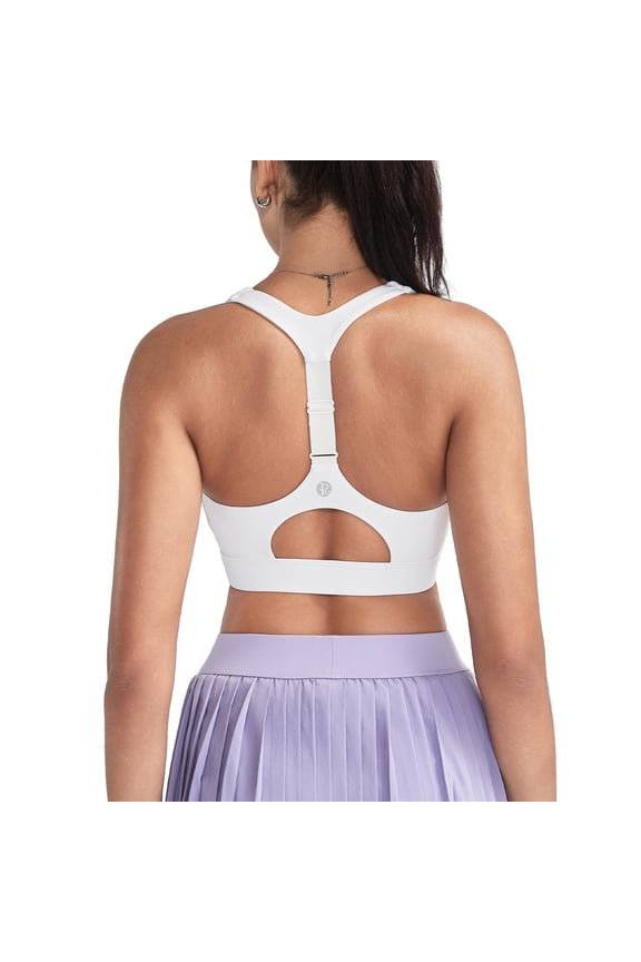 Women’s Medium Support Sports Bra Adjustable Racerback Yoga Bra with Removable Pads