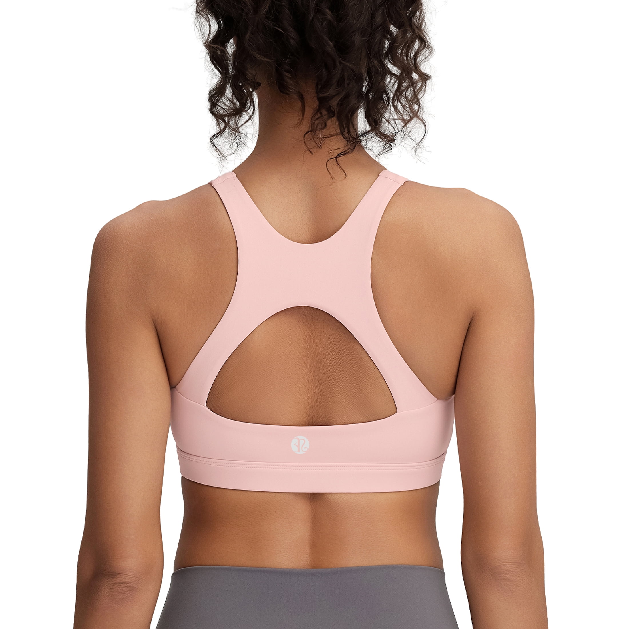 RUNNING GIRL Women’s Sports Bra Medium Support Racerback Open Back Workout Bra with Fixed Cups — $19.46 (15% off)