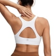 thumbnail image 1 of RUNNING GIRL Women’s Sports Bra Medium Support Racerback Open Back Workout Bra with Fixed Cups, 1 of 5