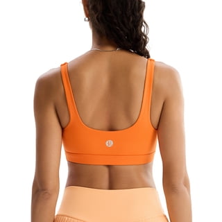 RUNNING GIRL Women’s Medium Support Sports Bra Square Neck Padded Workout Bra with Removable Pads Wide Strap Yoga Bra