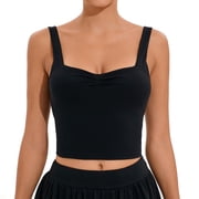 RUNNING GIRL Women s Workout Tank Top Cropped Athletic Top Square Neck Sleeveless Yoga Shirt