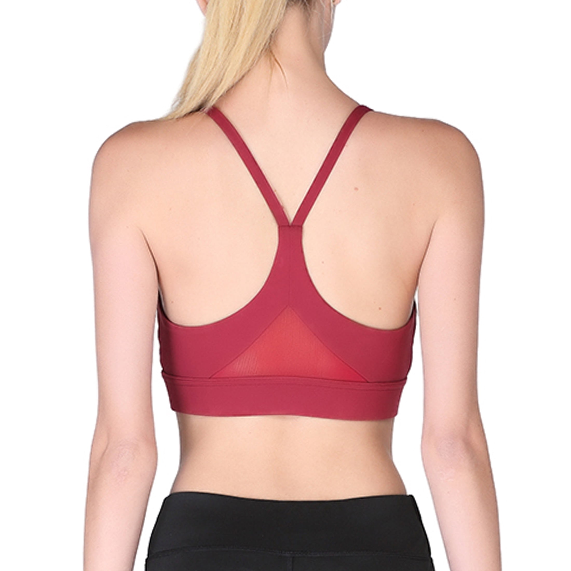 RUNNING GIRL Women’s Medium Support Sports Bra Removable Pads Y Back Mesh Back Workout Yoga Bra