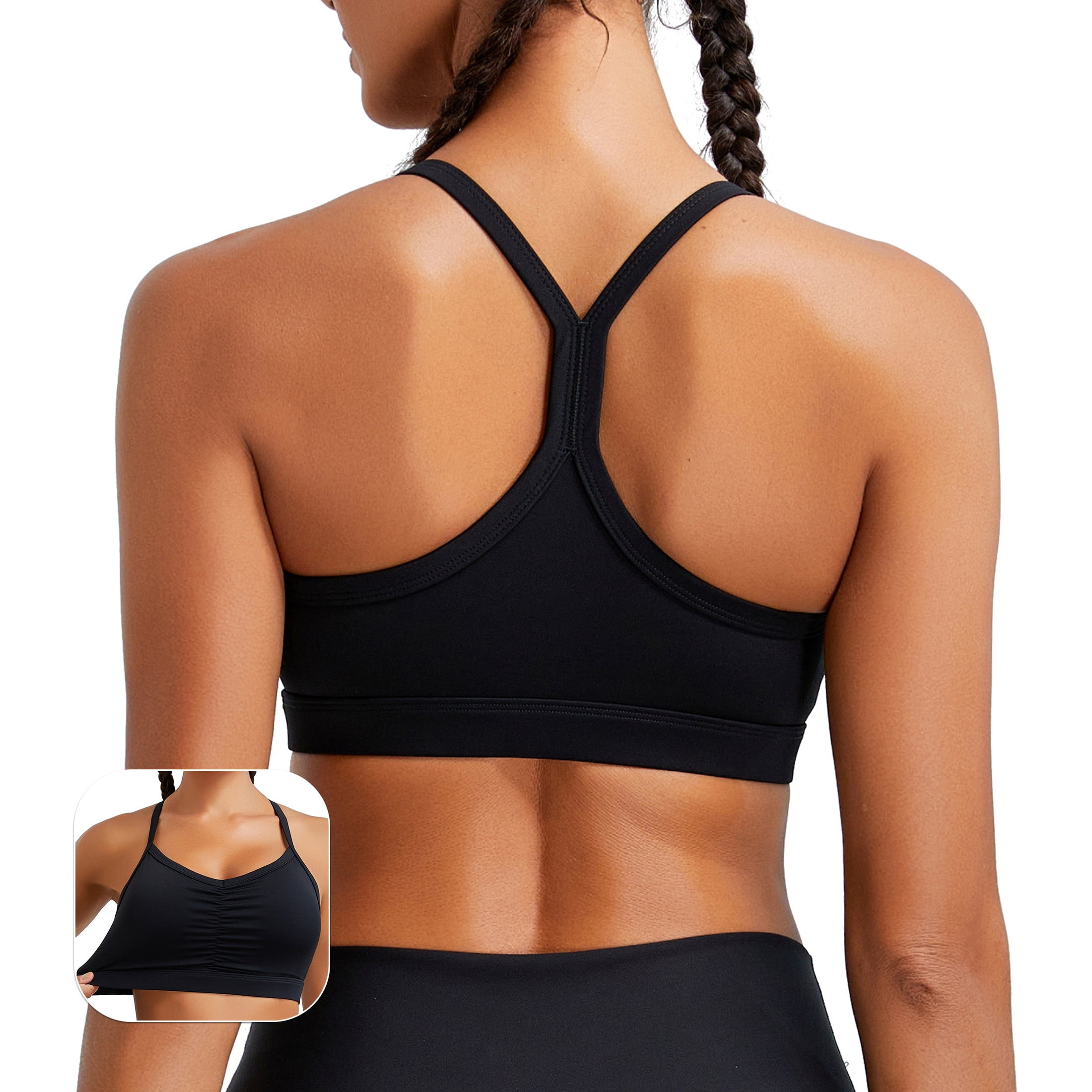 RUNNING GIRL Women's Y-Back Sports Bra Low Impact Workout Bras Thin Straps Yoga Bras with Removable… — $16.90 (15% off)