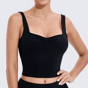 RUNNING GIRL Women s Yoga Tank Top Built-in Bra Slim Fit Crop Athletic Camisole Soft Stretch Workout Top for Yoga Gym Tennis Casual