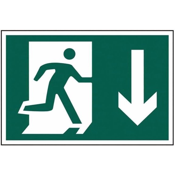 RUNNING MAN ARROW DOWN 1 Metal Sign 8x12 Inch Notice Danger Warning Caution for Outdoor & Indoor